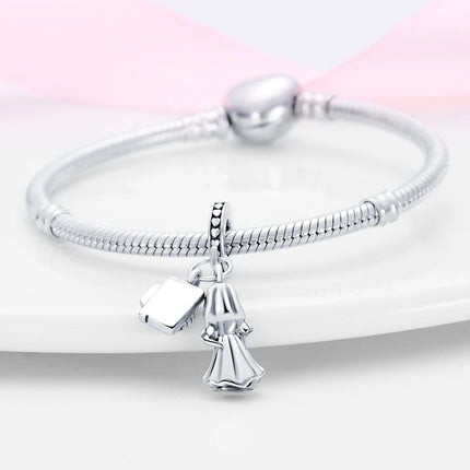 925 sterling silver boys and girls lovers pendant charms Fit 4MM hole diameter bracelet charm beads necklace Diy female jewelry