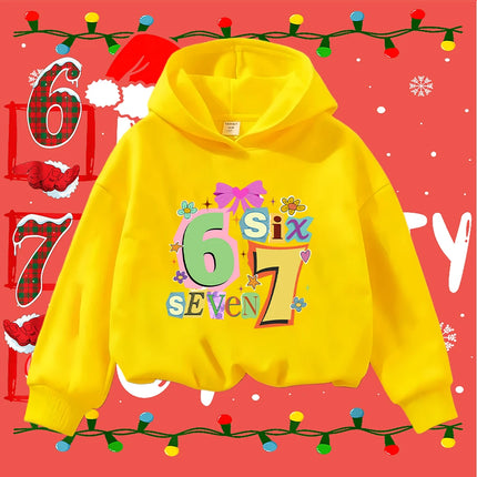 Kids Christmas Sweatshirt 6 7 Number Print Toddler Boys Girls Long Sleeve Pullover Casual Winter Clothes for 6-7 Years Old