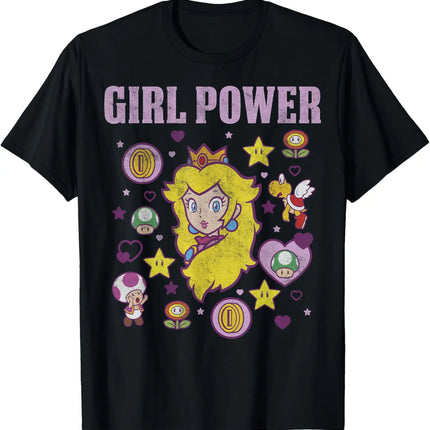 Super Mario Princess Peach graphic unisex 100%cotton shirt, 2026 summer New Men vintage fashion O-neck Japanese Harajuku T-shirt