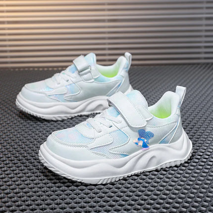 Childrens Sports Shoes Spring Fashion Butterfly Girls Leather Pink Breathable Antislip Light Casual Flat Kids Running Shoes