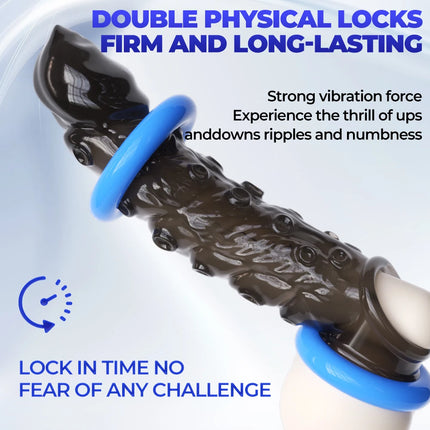 Bullet Vibrator Ring Clear Cock Ring Extender Reusable Penis Sleeve Enlargement for Couples Vibrating Dildo Sex Toys Men 18+