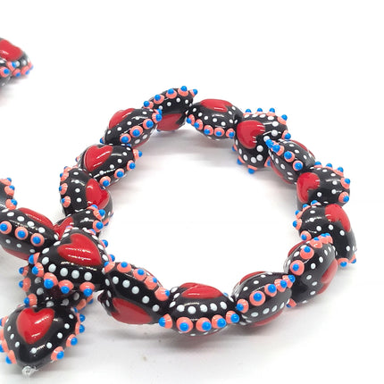 4pcs/8pcs16mm Full-hearted Color-matched Lampwork Glass Bead DIY for Jewelry Making Bracelets Earrings Necklace Gifts Accessorie