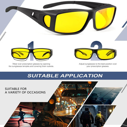CRIXALIS Polarized Fashion Sunglasses Men Night Vision For Driving AT Night Women Men Anti-reflective UV400 Protection