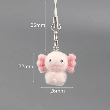 Flocking Animal Dog Cat Pendant Cute Keychain Keyring Bag Earphone Car Keychain Decor Keychains Accessories Phone Chain Lanyard