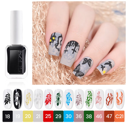11ml Nail Stamping Polish Set Gold Silver Black White Nail Art Printing Varnish for Nail Stamp Plate Design Manicure Paint Oil