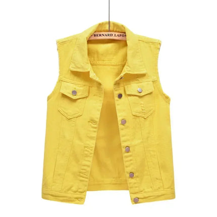 Denim Vest for Women Jacket Spring Streetwear Women Clothing Autumn Coats Fashion Clothes Casual Vintage Elegant Sleeveless