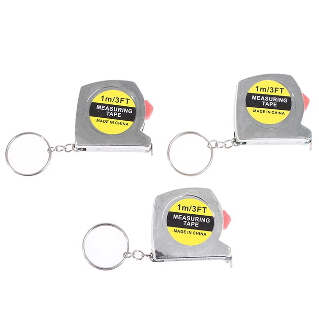 1M/3ft Retractable Stainless Steel Pocket Measuring Ruler Tape Measure Keychain