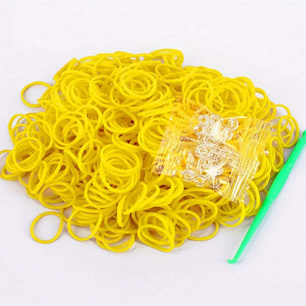 600Pcs Rainbow Rubber Band Loom -DIY Necklace S-clip Girl Rubber Band Bracelet Toys Bracelet Weaving DIY Crafting Tools