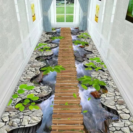 3D Visual Effect Corridor Carpet Nature Scene Design Ultra Washable Non Slip Stain Resistant Mat for Hallway Bedroom Home Decor