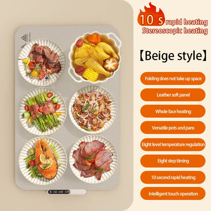 TINSOL Food Heating and Insulation Mat Foldable Silicone Heating Mat Portable Insulation Mat 8-Level Temperature Adjustment