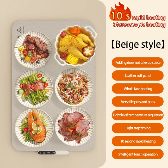 TINSOL Food Heating and Insulation Mat Foldable Silicone Heating Mat Portable Insulation Mat 8-Level Temperature Adjustment