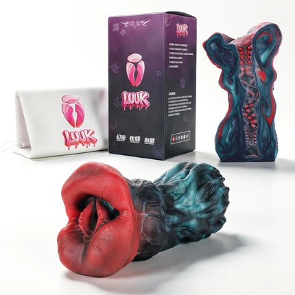 SHAZ Unique Monster Big Mouth Stroker, Realistic Lip Internal Texture, Gradient Two-Tone Soft Silicone, Adult Toy For Collection