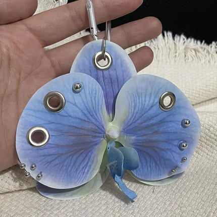 Exquisite Phalaenopsis Orchid Lily Keychain Creative Simulation Flower Bag Pendant Fashion Backpack Decoration Accessories Gifts