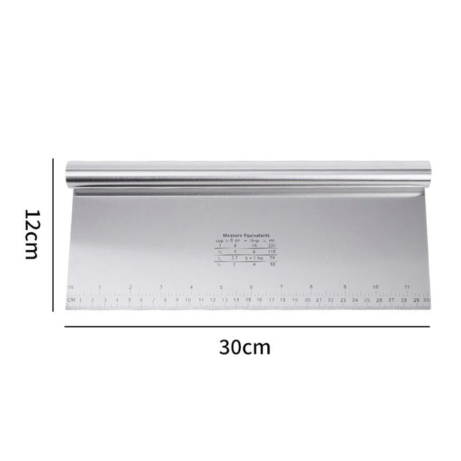 Stainless Steel Cake Scraper & Dough Cutter with Measuring Scale, DIY Dough Pastry Spatulas, Bread Baking Accessories