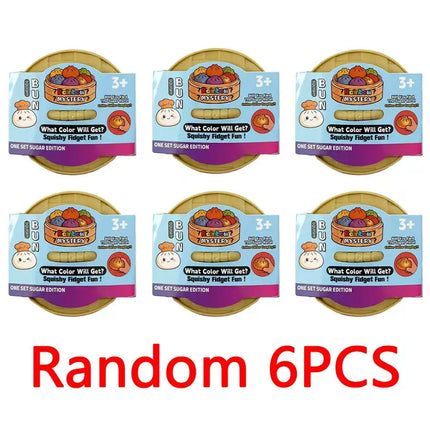 Mini Squishy Dumplings 6PCS With Steamer Squeeze Toys Set Fidget Sensory Toy For Adults Children Stress-relieving Toy Small Gift