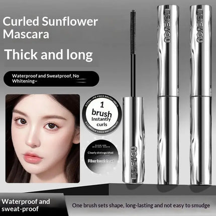 New 1Pc Silver Tube Mascara Natural Curled Mascara Lengthens Eyelashes No Smudging Water/Sweatproof Tubing Mascara Long Lasting