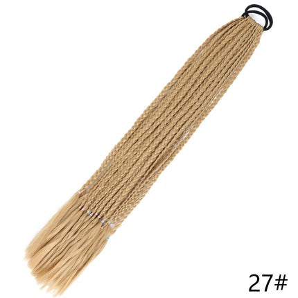 AZQUEEN Synthetic Gradient Color Dirty Braided Ponytail 60CM Elastic Rubber Band Braiding Pony Tail Hair Extensions For Girls