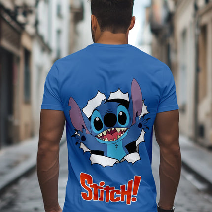 Men's Stitch Breaking Through Graphic T-shirt Casual Streetwear Tee