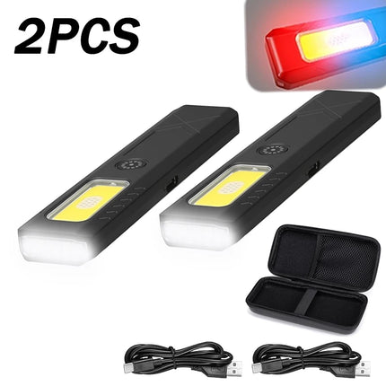 Mini Portable LED Handheld Flashlight USB Rechargeable EDC Flashlight with Emergency Red and Blue Lamp Outdoor Pen Clip Headlamp