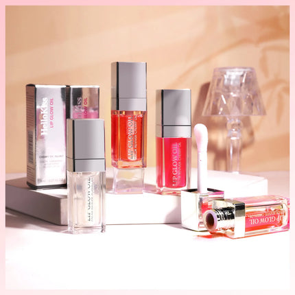 Hellokiss Lip Glow Oil 8ml Glossy Lip Oil Moisturizing Lip Glaze Transparent Lip Balm  Lip Stick Cherry