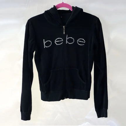 Pink Retro Diamond Sexy Casual Hoodie Loose Fit Zipper Long Sve Street Sle Women's Sweatirt Spring 2025 Faion