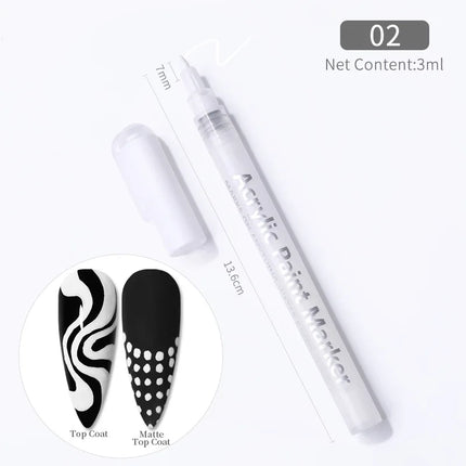 Nail Art Drawing Pen Graffiti Nail Acrylic Pen Waterproof Painting Liner DIY 3D Abstract Line Nail Art Beauty Tool Manicure