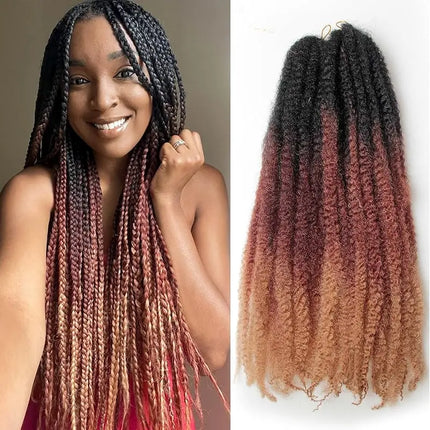 Marley Twist Braiding Hair 18Inch Long-Lasting Fluffy&Tangle-Free Cuban Twist Hair Crochet Hair Ombre Honey Brown T1B/30/27