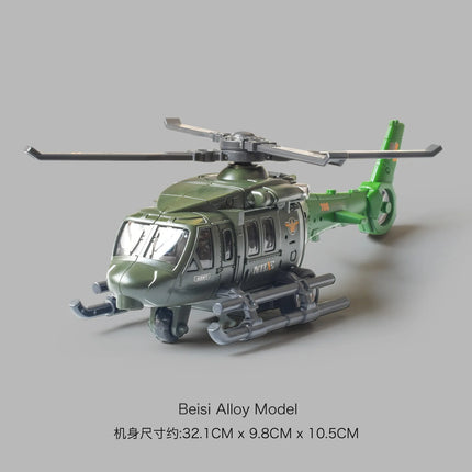 Alloy Military Helicopter Model Rotatable Propeller Simulated Aircraft Mini Aviation Vehicle Desktop Display Collection Gift