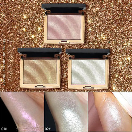 3Colors Facial Highlighter Makeup Palette Face Lasting Glow Brighten Contour Shimmer Powder Illuminator Highlight Cosmetics tool