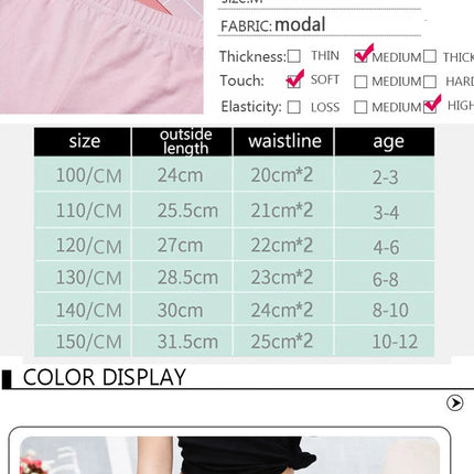 4pcs Girls Safety Pants Modal Dance Leggings Shorts 2024 Soft Candy Color Panties Girls Underwear Short tights Aged 3-12 Years