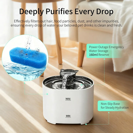 74.39 oz/2.2L, USB Electric Silent Pet Drinking Bowl Automatic Cat Fountain Water Dispenser Filter Cat Water Dispenser Automatic