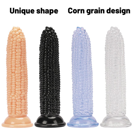 Unique Corn-shaped Dildo Grain Design with Strong Suction Cup Butt Plug Adult Sex Toy Anal Plug Erotic Male Masturbator Pleasure