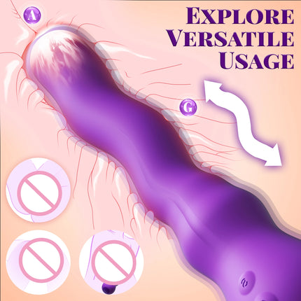 KUSHOR Anal Vibrator Male Prostate Massager 7 Vibrating & 3 Wave Wriggling Modes Dildo Vibrator with Suction Cup Adults Sex Toys