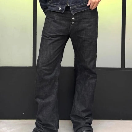 MIJKO BootCut Original Jeans Wide Leg Trousers Straight Button Design ZJ124