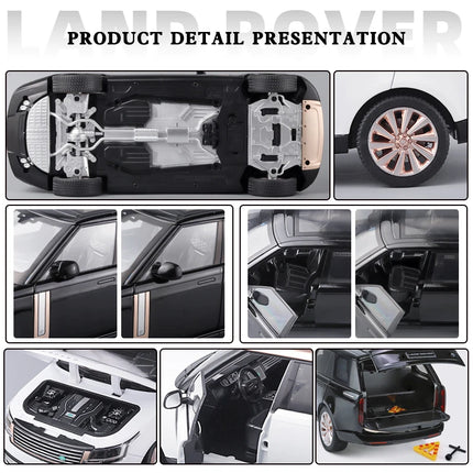 1:18 SV 2022 Alloy Car Model Toy Diecast Metal With Sound & Light Rubber Tire SUV Off-road Vehicle for Gift