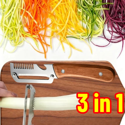 Wooden Handle Paring Knife High Appearance Kitchen Special Fruit Planer Sugarcane Paring Knife Household Thick Scraping Tools