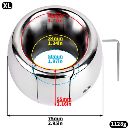 FRRK Weight Scrotal Ring Stainless Steel Ball Stretcher Metal Lock Ring Male Bondage Adult Intimate Personal Restraint Wear Toy