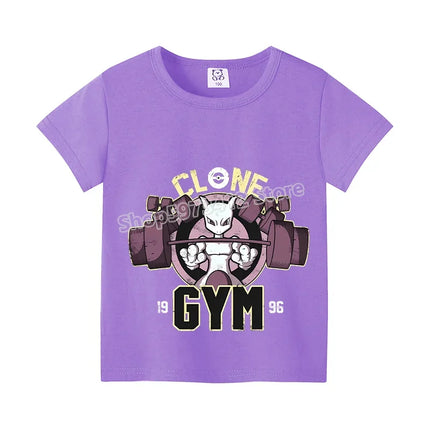 Pokemon Pikachu Boy Girl T Shirt Cute Cartoon Baby Clothes Squirtle Gengar T-Shirts Charmander Eevee Print Tees Kids Summer Tops