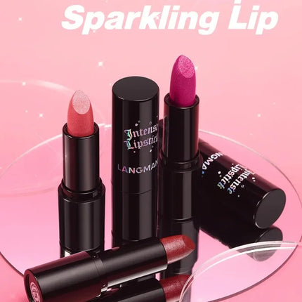 Nude Gray Metallic Lipstick Glitter Diamond Waterproof Long-Lasting Lip Gloss High Pigment Shiny Sparkling Pearl Lip Tint Makeup