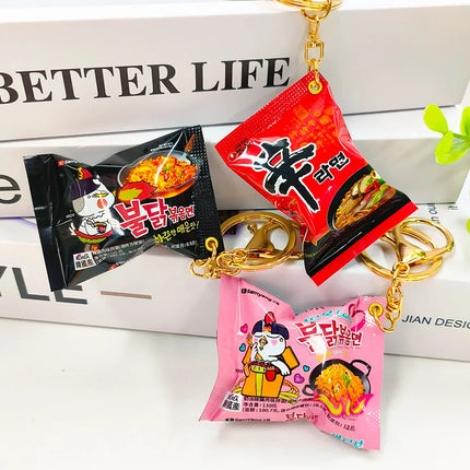 Simulation Instant Noodles Keychain On The Phone Mini Snacks Pendant Bag Pendant Jewelry Gifts