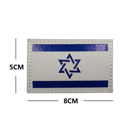 Israeli National Flag Reflective Patches Embroideried Military Uniform Armband Tactical Morale Embroidery Badge Israel Patches