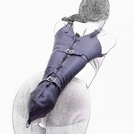 1PC Sex Slave Bondage Outfits Behind Back Bondage Armbinder，Leather Straight Jacket BDSM Restraints Slave Sex Toys For Couples