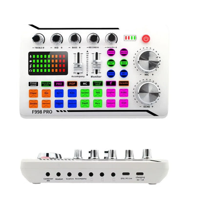 F998 Pro Sound Card Professional Bluetooth-Compatible Studio Record For Phone PC Audio Mixing Console Amplifier