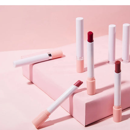 4PCS Matte Lipstick Set Long Lasting Velvet Lip Glaze Nude Lip Tint Makeup Cosmetic Cigarette Lip Stick Waterproof Non Transfer