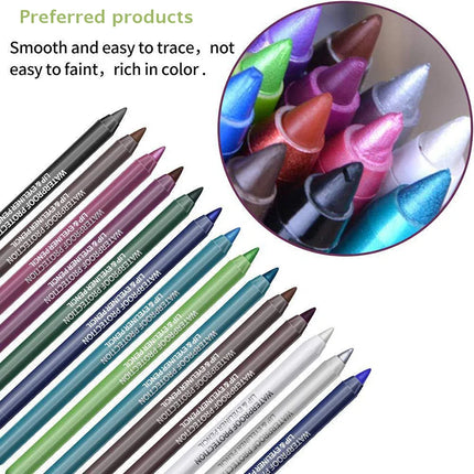 1Pc 14 Colors Eyeshadow Pen Multifunctional Highlighter Pearl Glitter Eyeliner Gel Eye Makeup Pen Monochrome Highlighter