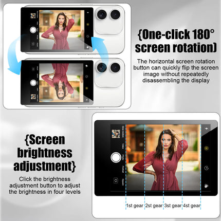 Wireless Magnetic Self Monitor Screen for Using Phone Rear Camera for Phone Selfie Mirroring Vlog Live Stream Video Recording