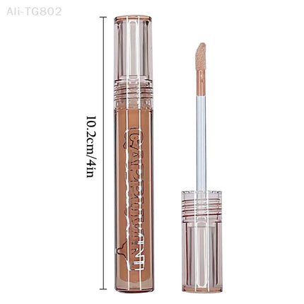 Cappuvini Punk Dark Brown Mirror Water Lip Gloss Waterproof Long-Lasting Liquid Lipstick Tint Red Glaze Transparent Glass