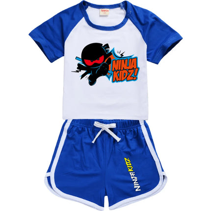 Ninja Kidz Kids Clothes Cotton Sport Tracksuits T-shirts Sweatshirt Suit Cartoon Pattern Set Teenager Baby Boys Girls Clothing