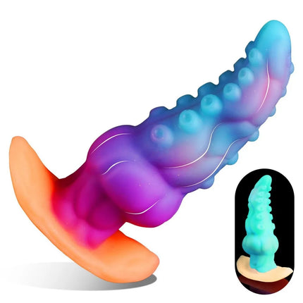 Luminous Glow In The Dark Anal Plug Gradient Color Butt Plug With Large Stimulating Three Sizes S M L For Adults Couples Sex Toy