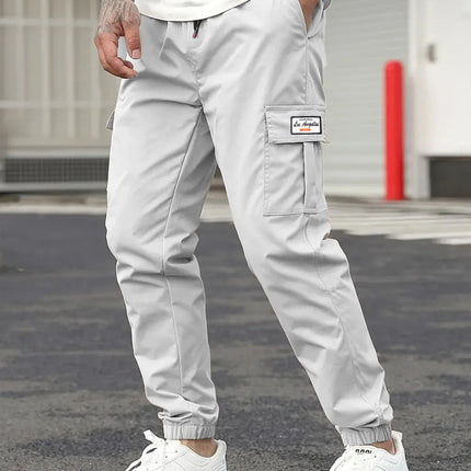 Spring Men's Casual Cargo Pants Men Outdoor Jogging Elastic Waist Drawstring Sweatpants Loose Overalls Trousers Clothing